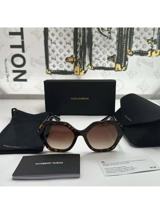 ? - New Authentic DOLCE & GABBANA Gradient Brown Irregular Ladies Sunglasses main image 4